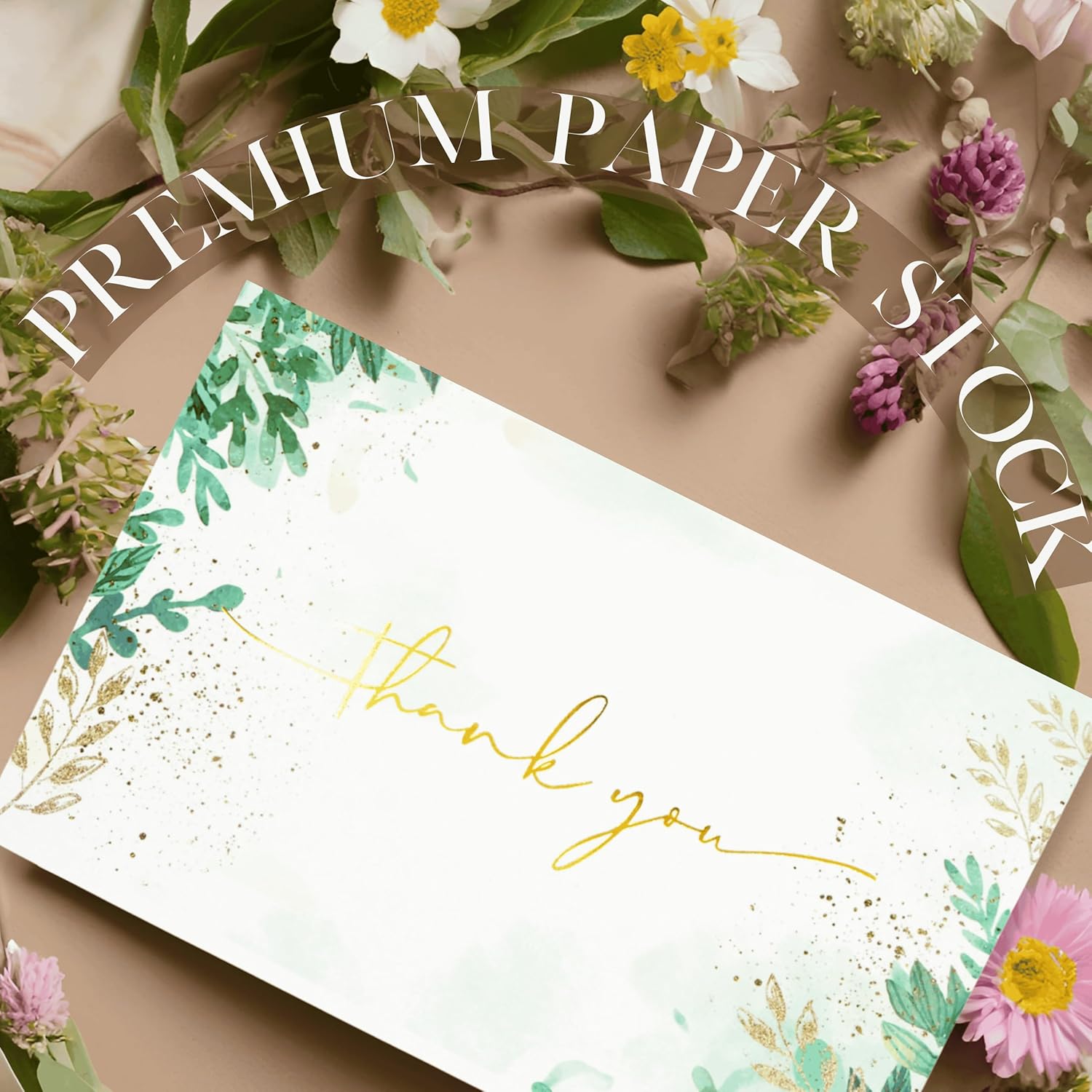 Nuoerp 100 Pack Thank You Cards with Envelopes, Premium Cotton Paper Nuoerp
