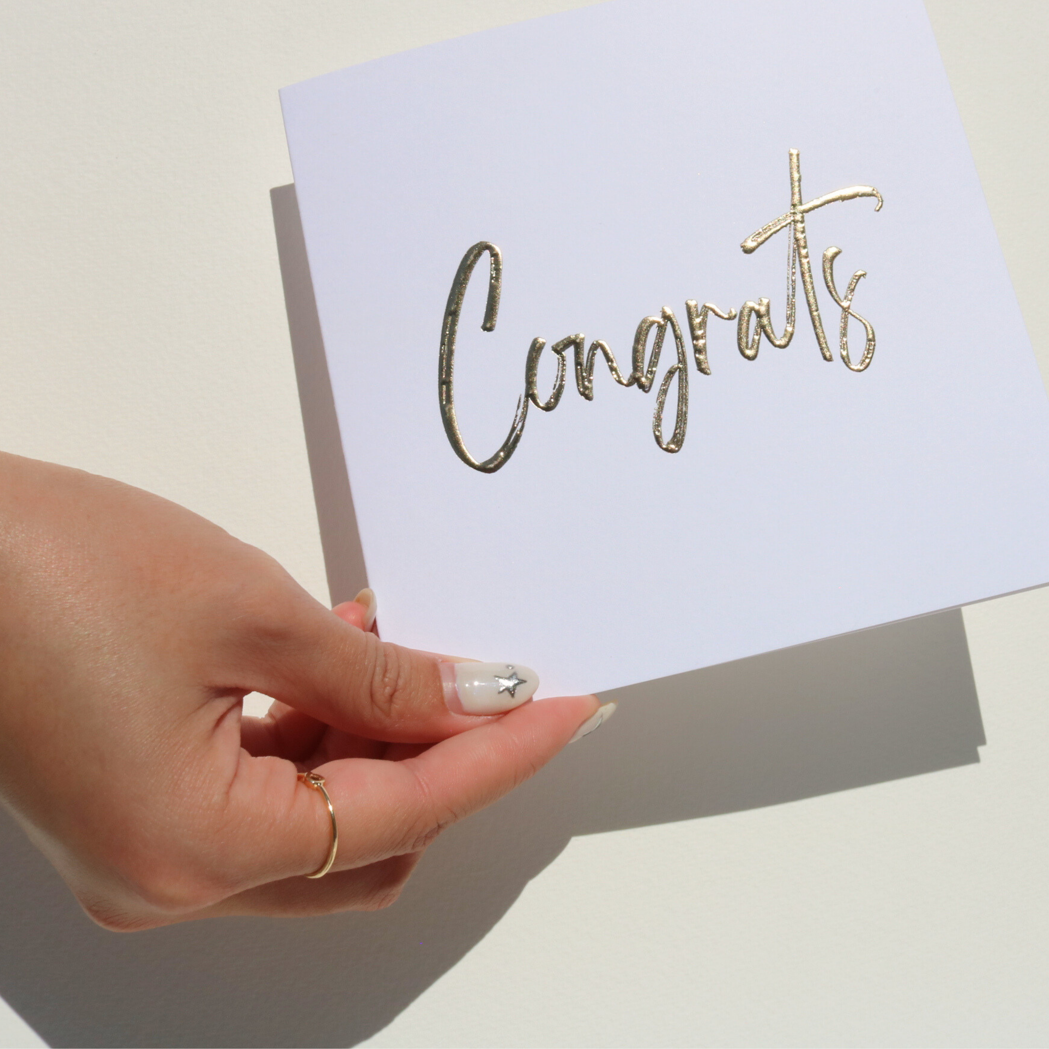 Nuoerp 3 Pack Congratulations Greeting Cards with Envelopes, Embossed Gold Foil Greeting Cards on Premium Cotton Paper, Premium 6x6 Thank You Cards for Graduation, Wedding, New Baby, Special Occasions (3 Pack) Nuoerp