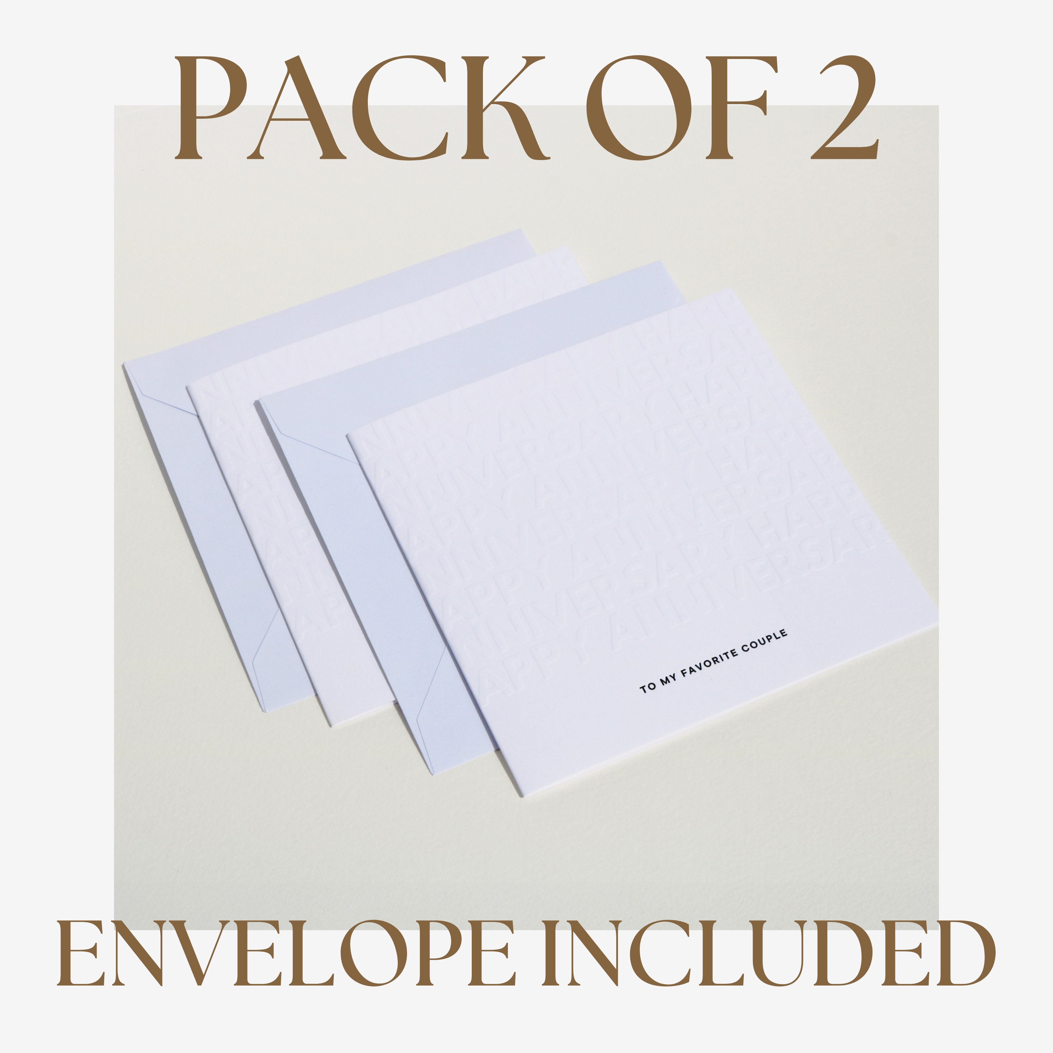 Nuoerp 2 Pack Anniversary Greeting Cards with Envelopes, Blind Embossed Greeting Cards on Premium Cotton Paper, Premium 6x6 Thank You Cards for Parents, Couples, Wedding Celebration (2 Pack) Nuoerp Printing