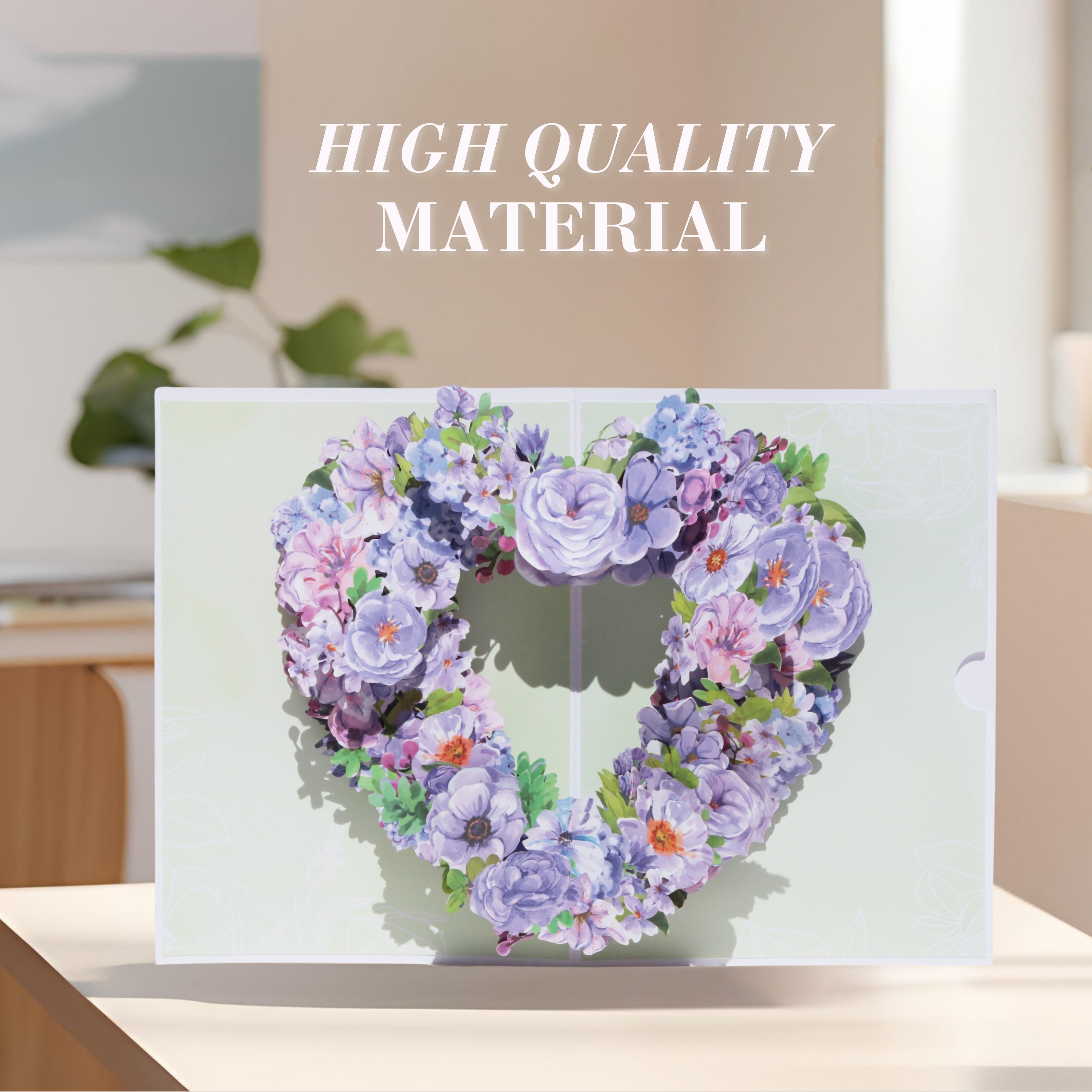 3D Heart-Shaped Flower Pop-Up Card – Intricate Laser-cut Nuoerp