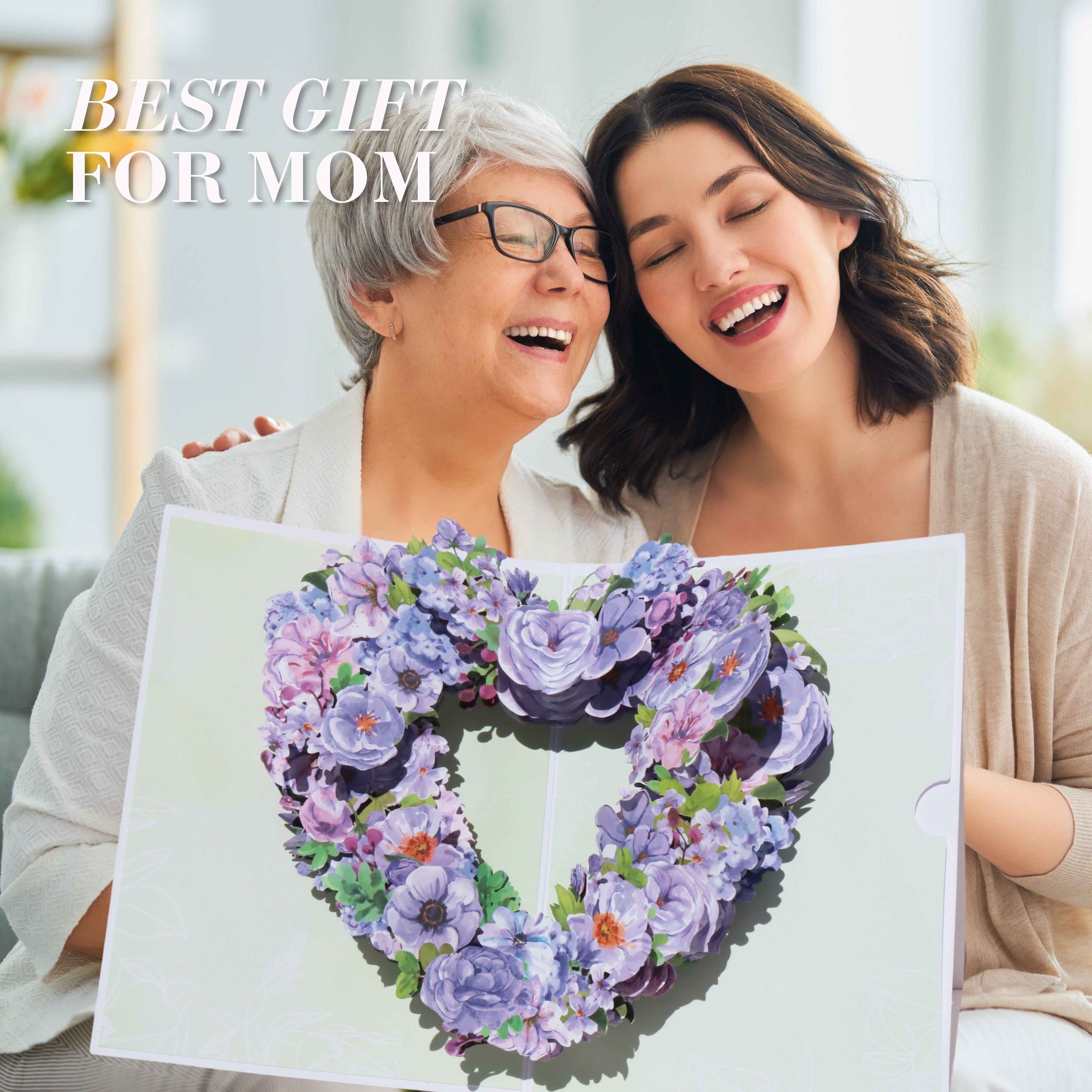 3D Heart-Shaped Flower Pop-Up Card – Intricate Laser-cut Nuoerp