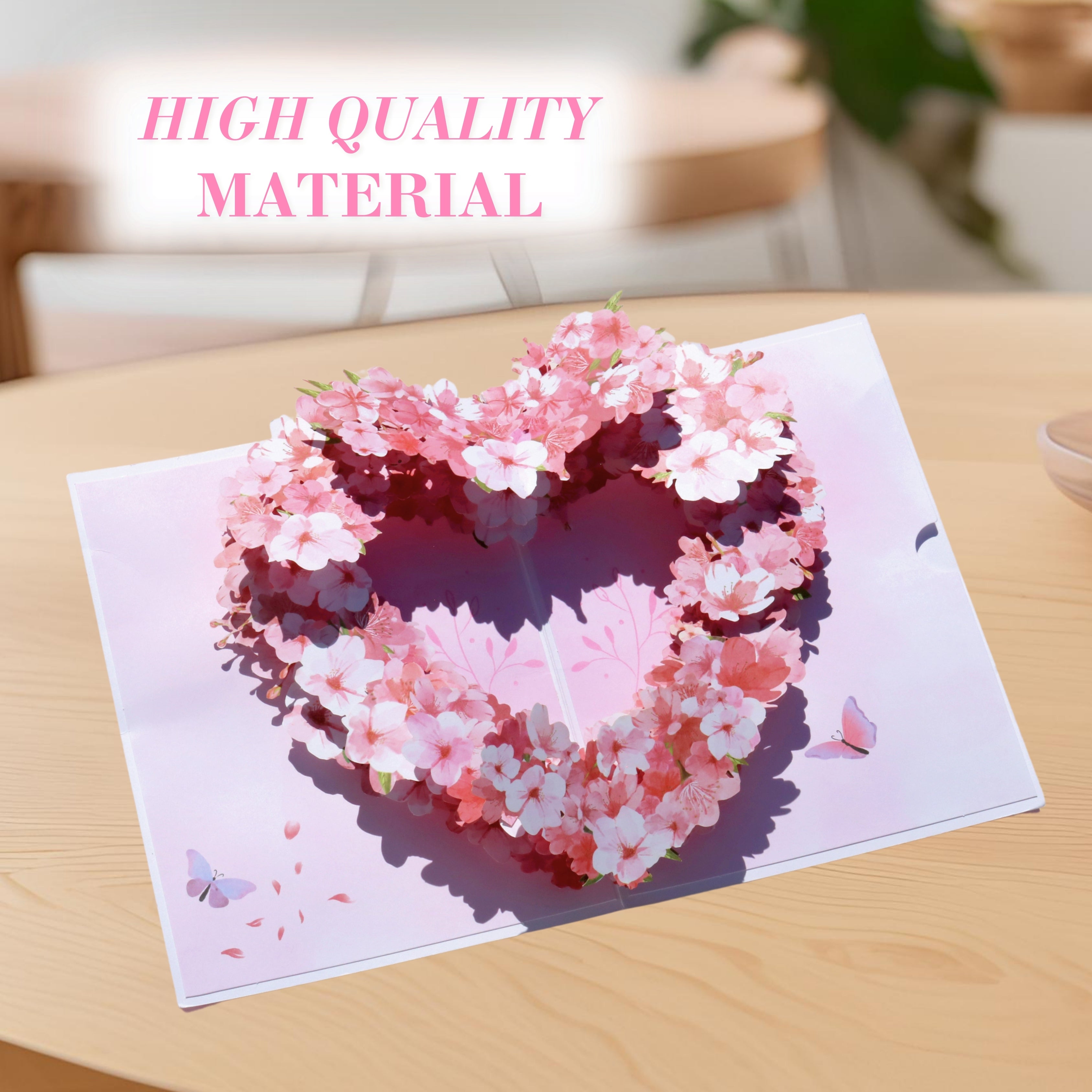 3D Heart-Shaped Flower Pop-Up Card – Intricate Laser-cut Florals Details Nuoerp