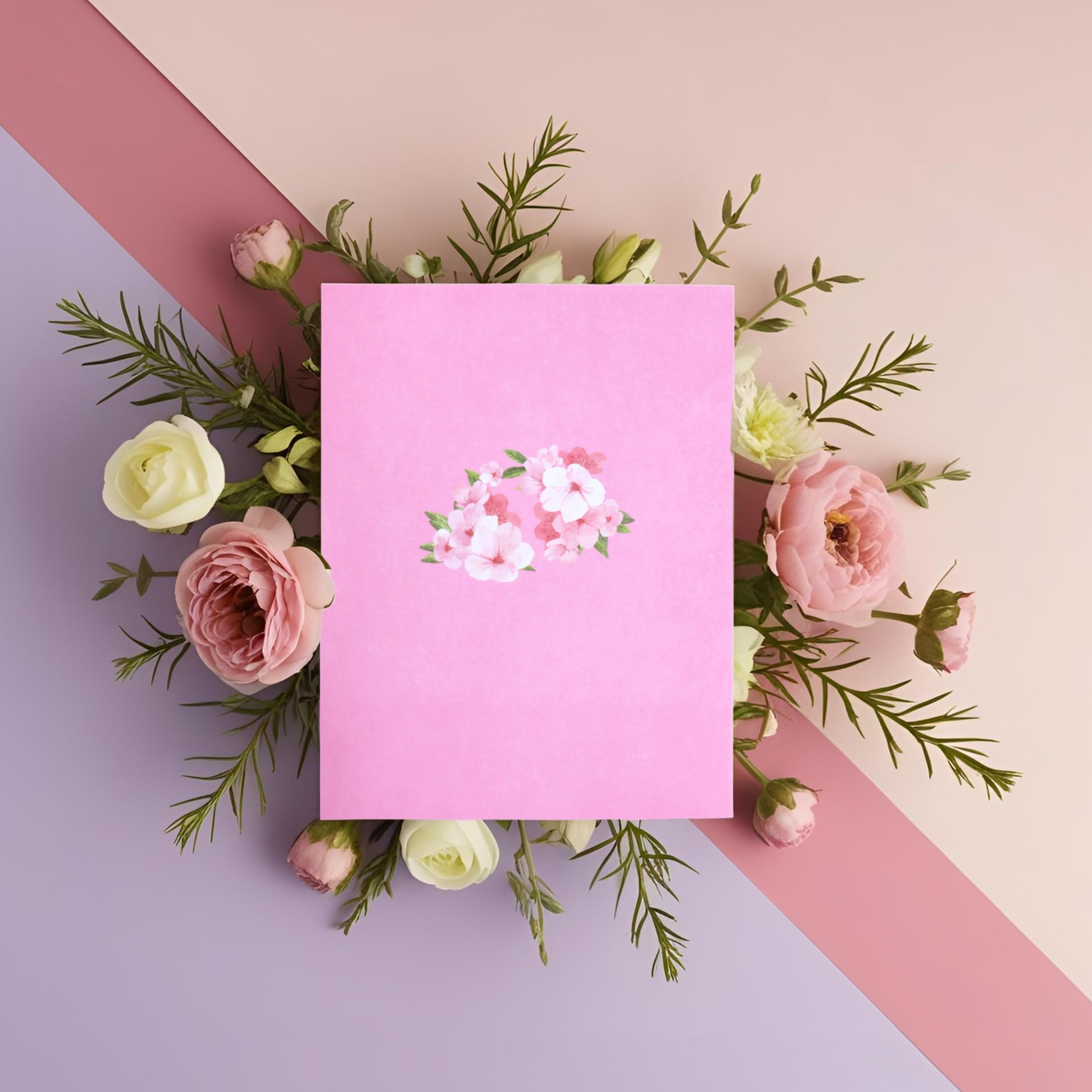 3D Heart-Shaped Flower Pop-Up Card – Intricate Laser-cut Florals Details Nuoerp