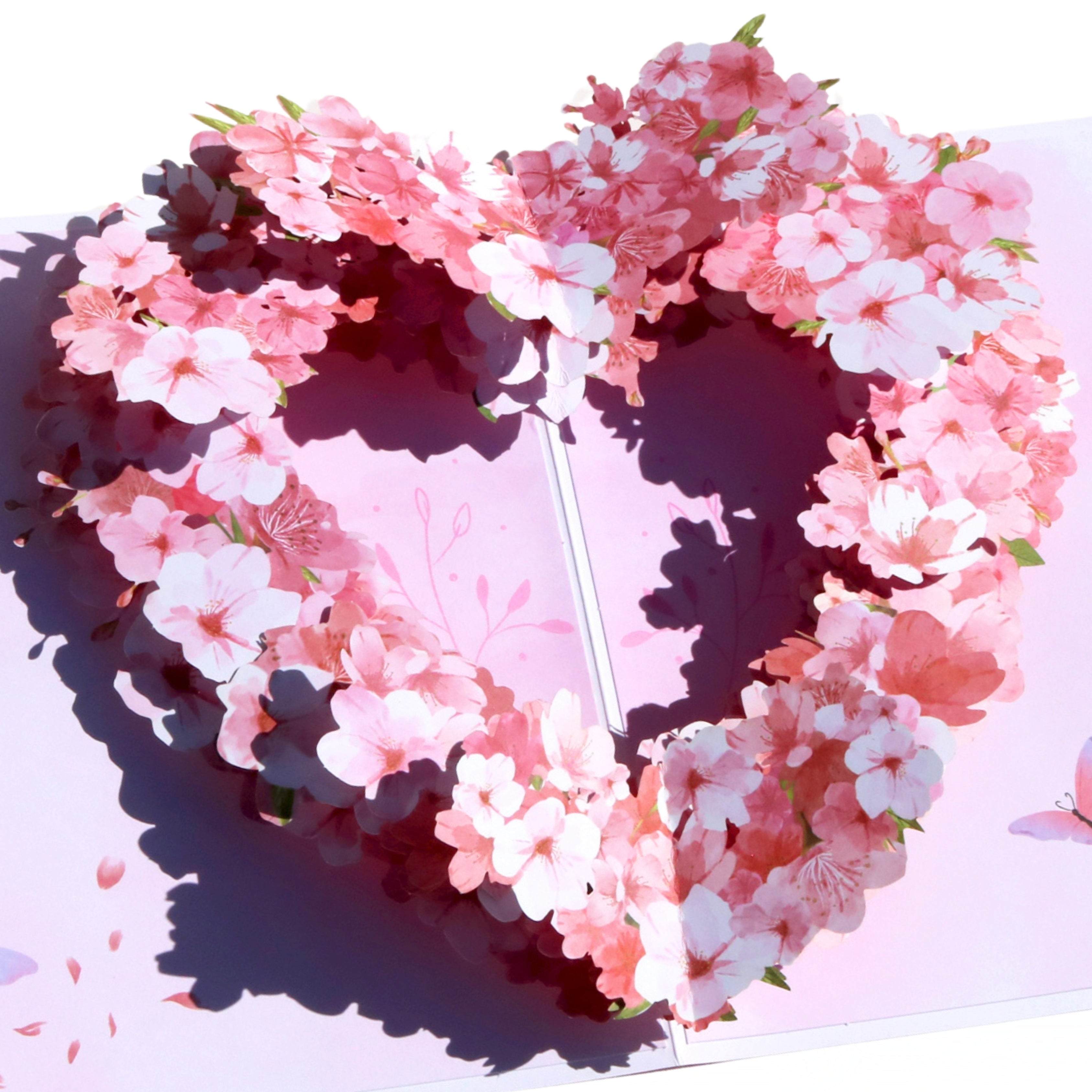 3D Heart-Shaped Flower Pop-Up Card – Intricate Laser-cut Florals Details Nuoerp