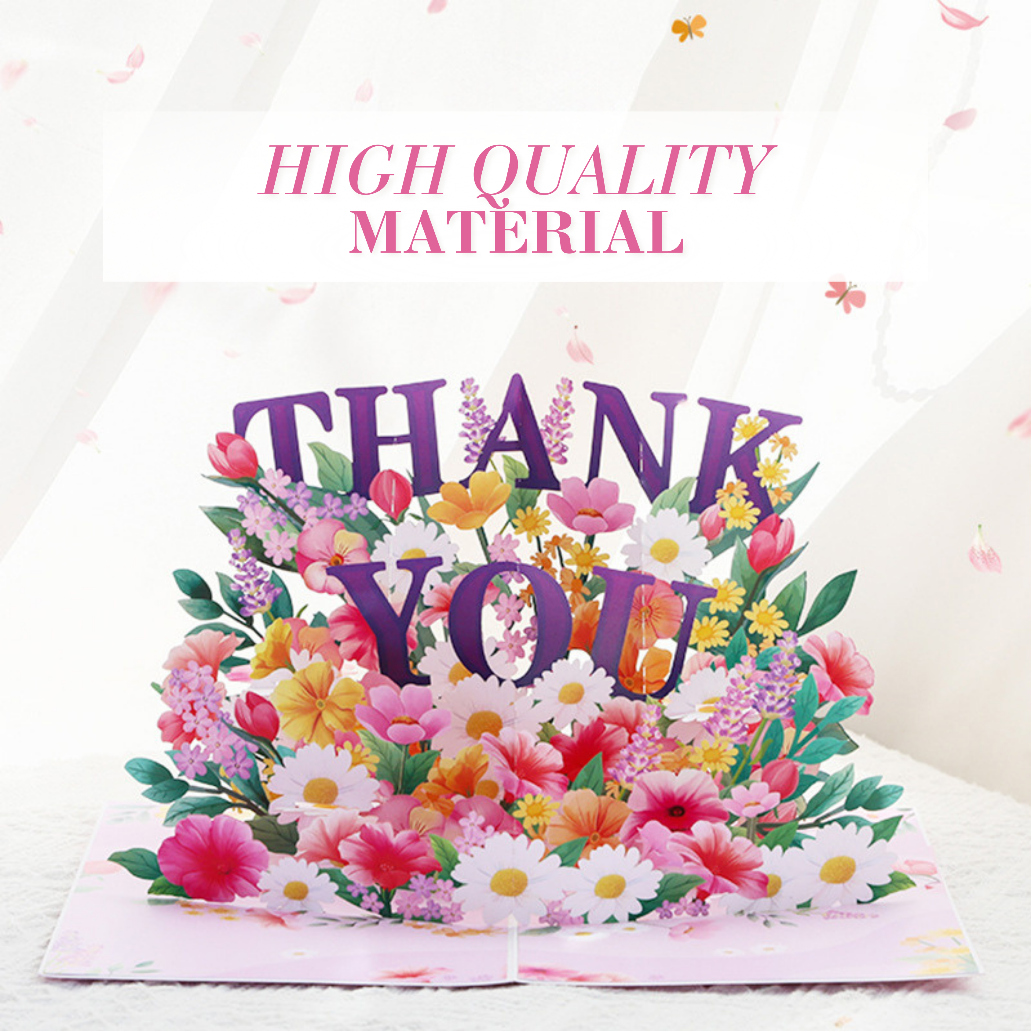 3D Pop-Up Flower Bouquet Card – Intricate Laser-cut Nuoerp