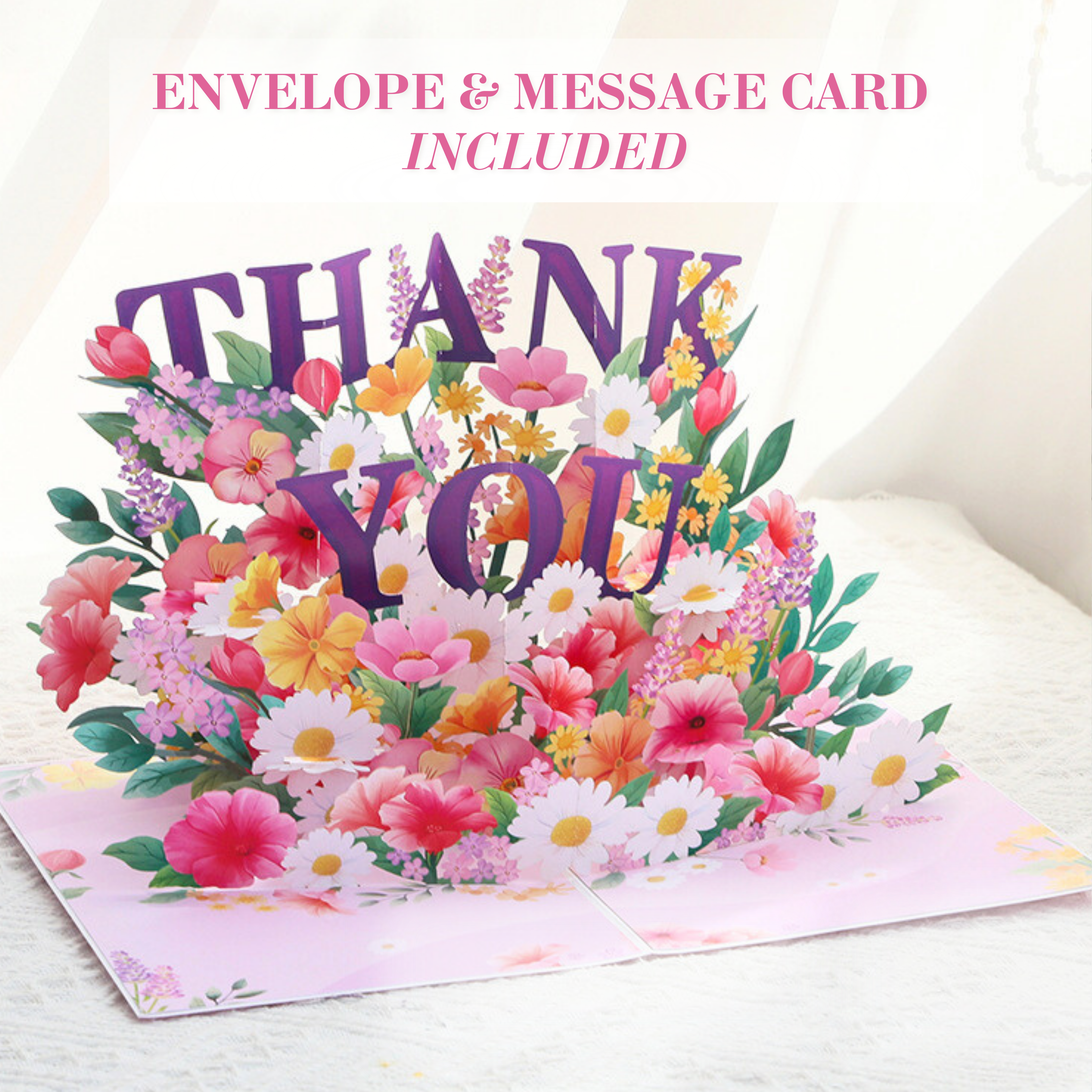 3D Pop-Up Flower Bouquet Card – Intricate Laser-cut Nuoerp