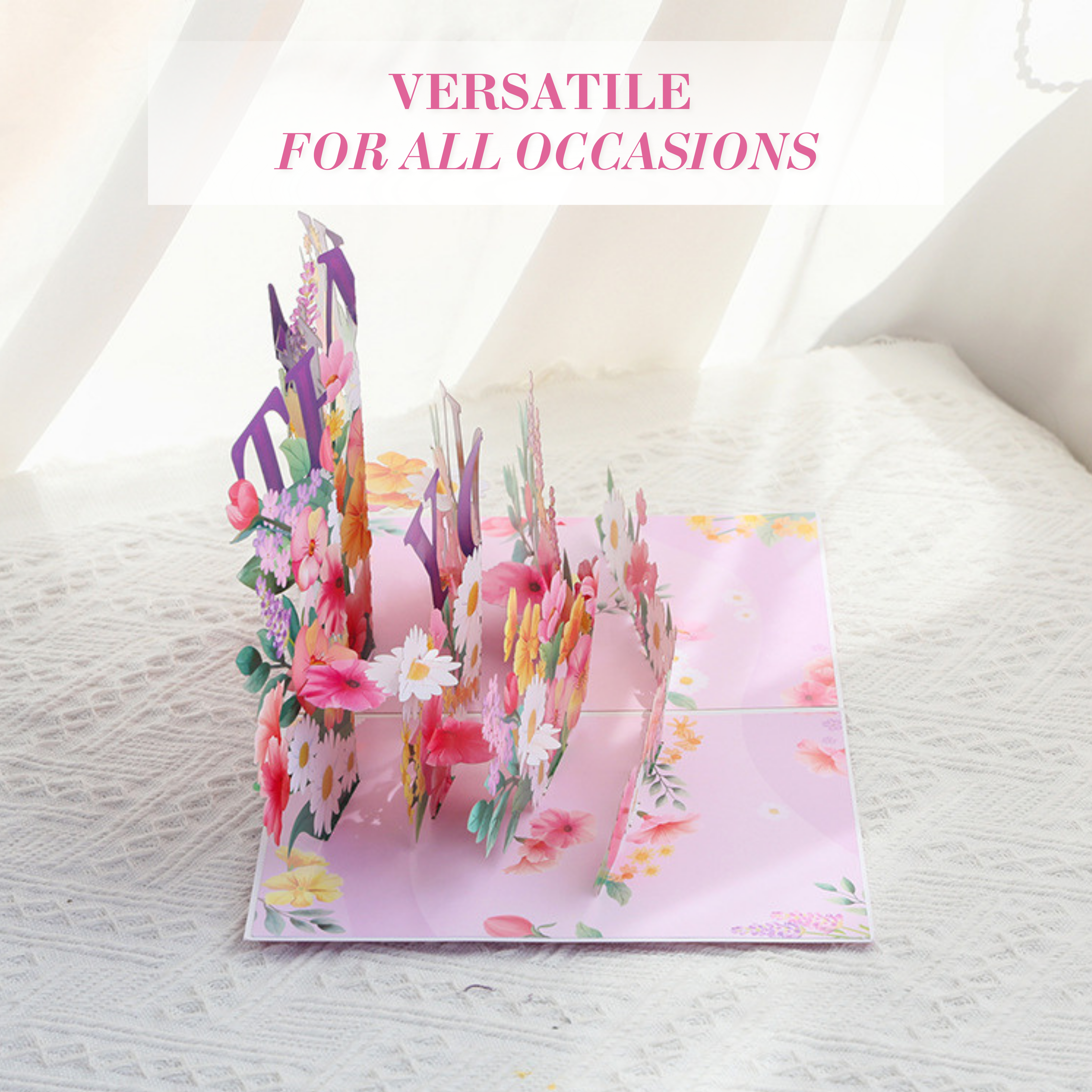 3D Pop-Up Flower Bouquet Card – Intricate Laser-cut Nuoerp