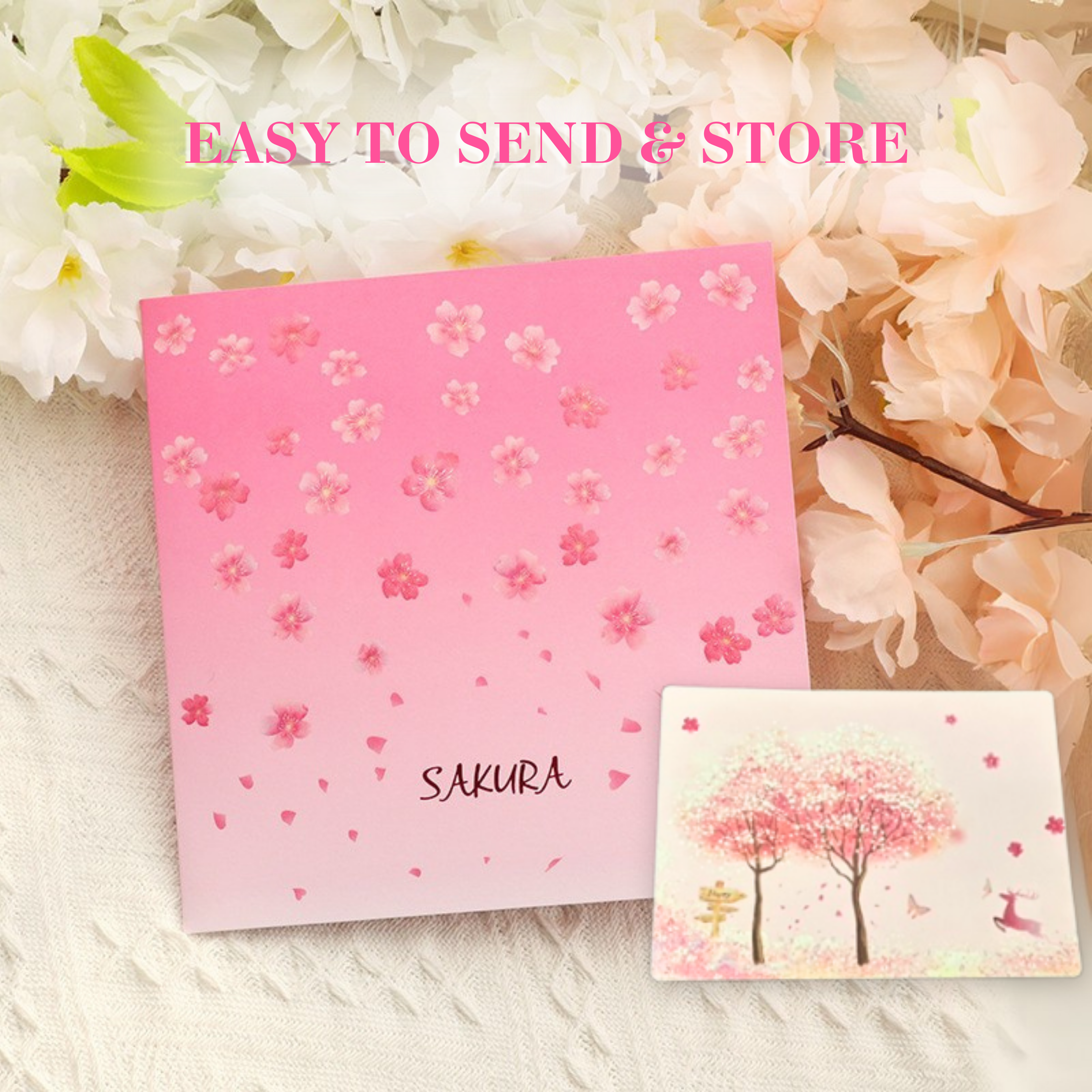 3D Sakura Cherry Blossom Tree Pop-Up Card – Intricate Laser-cut Nuoerp