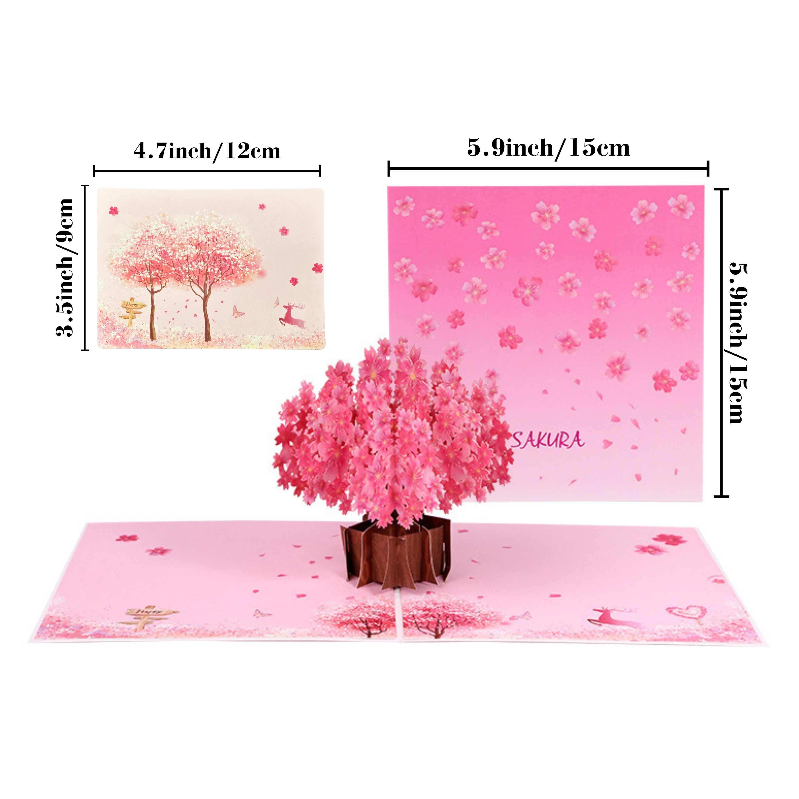 3D Sakura Cherry Blossom Tree Pop-Up Card – Intricate Laser-cut Nuoerp