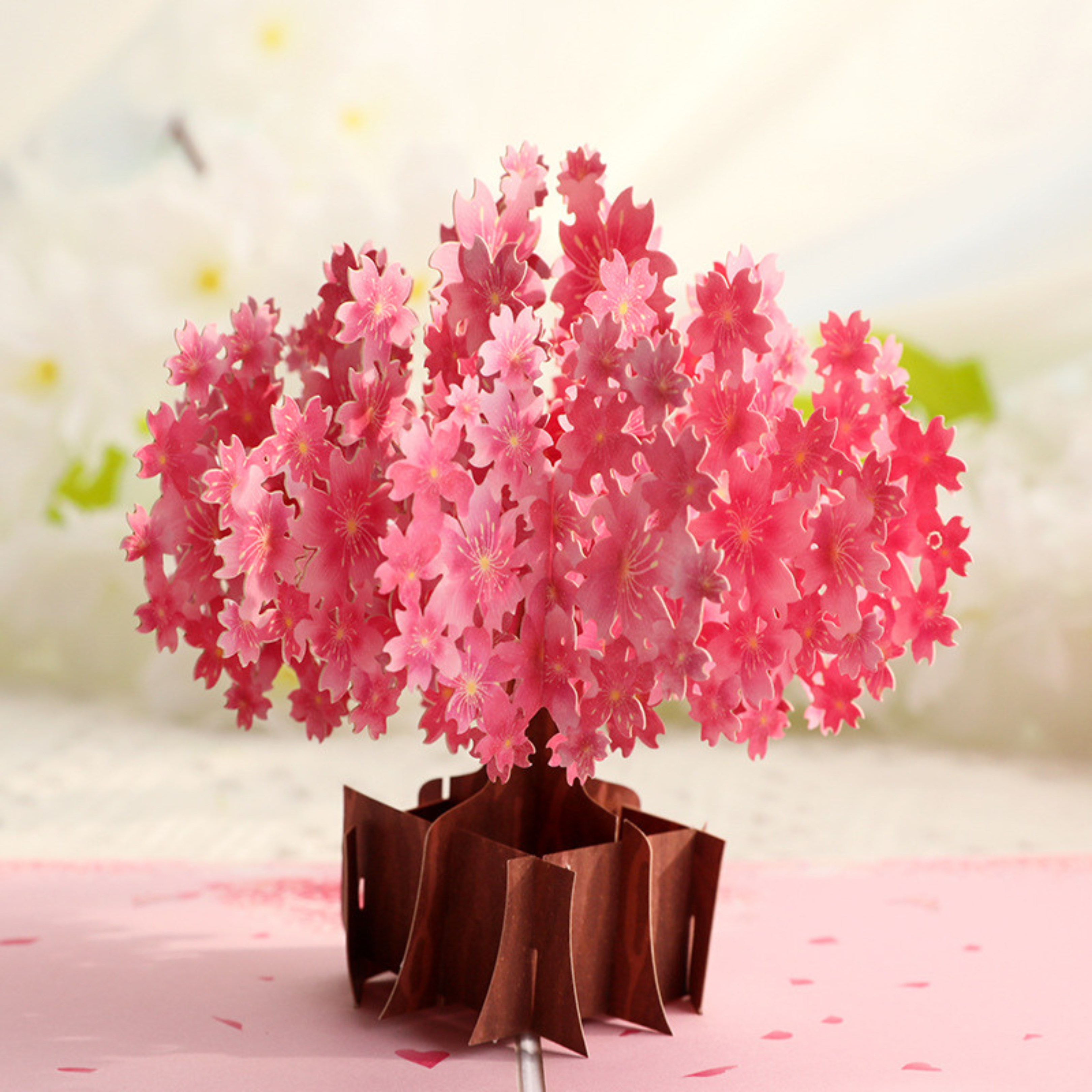 3D Sakura Cherry Blossom Tree Pop-Up Card – Intricate Laser-cut Nuoerp