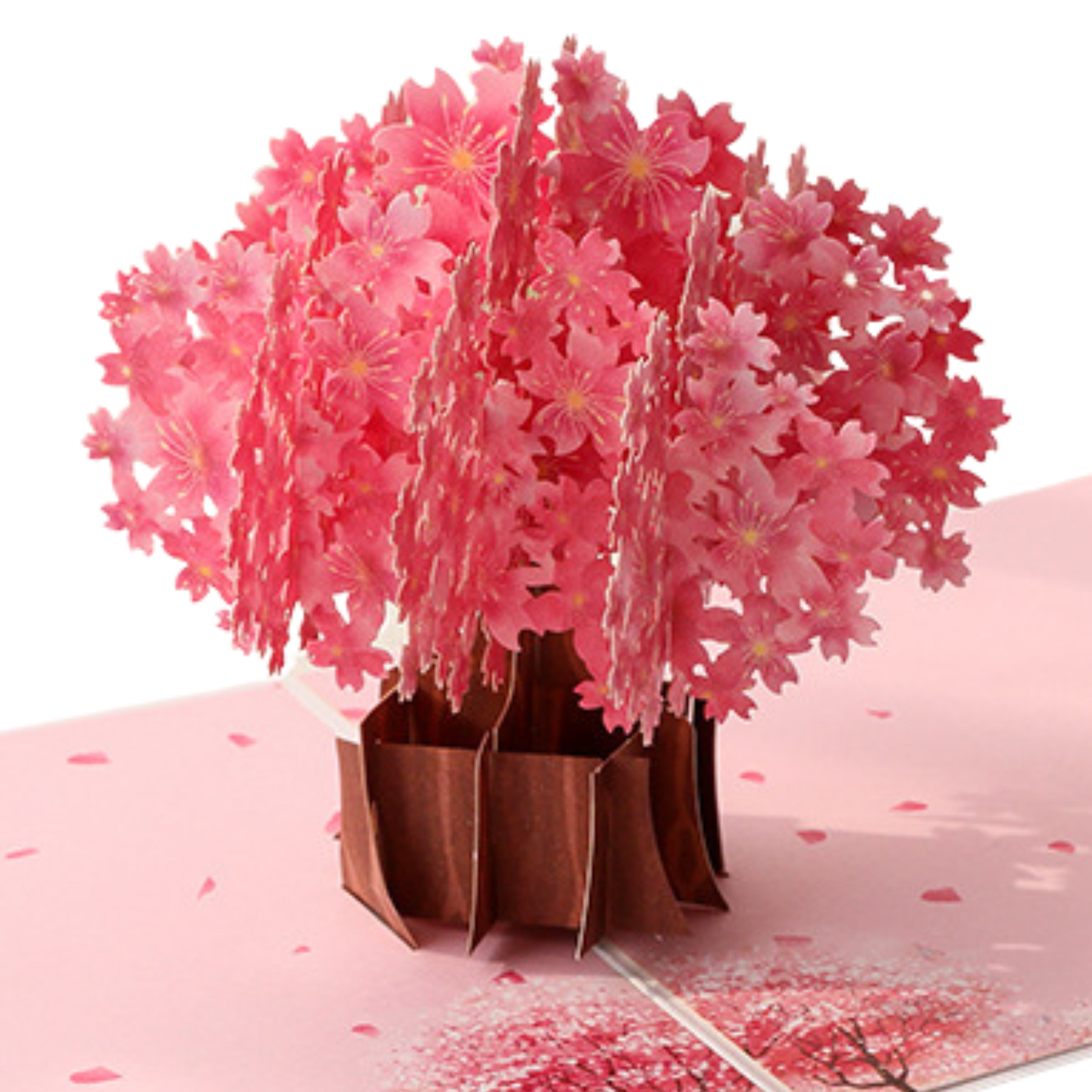 3D Sakura Cherry Blossom Tree Pop-Up Card – Intricate Laser-cut Nuoerp