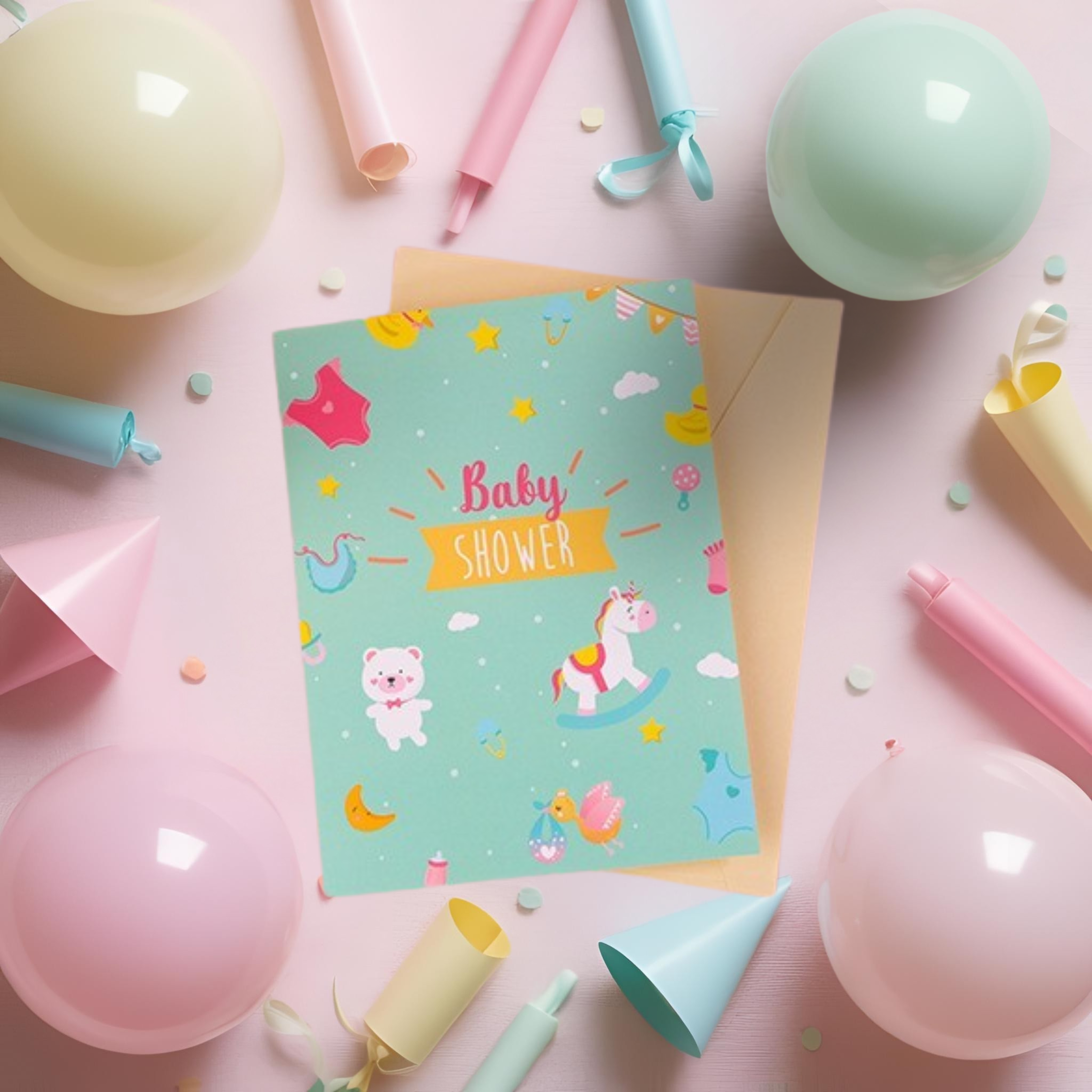 NUOERP INC 3D Pop-Up Baby Shower Card – Intricate Laser-cut ‘Baby Carriage’ Design Nuoerp