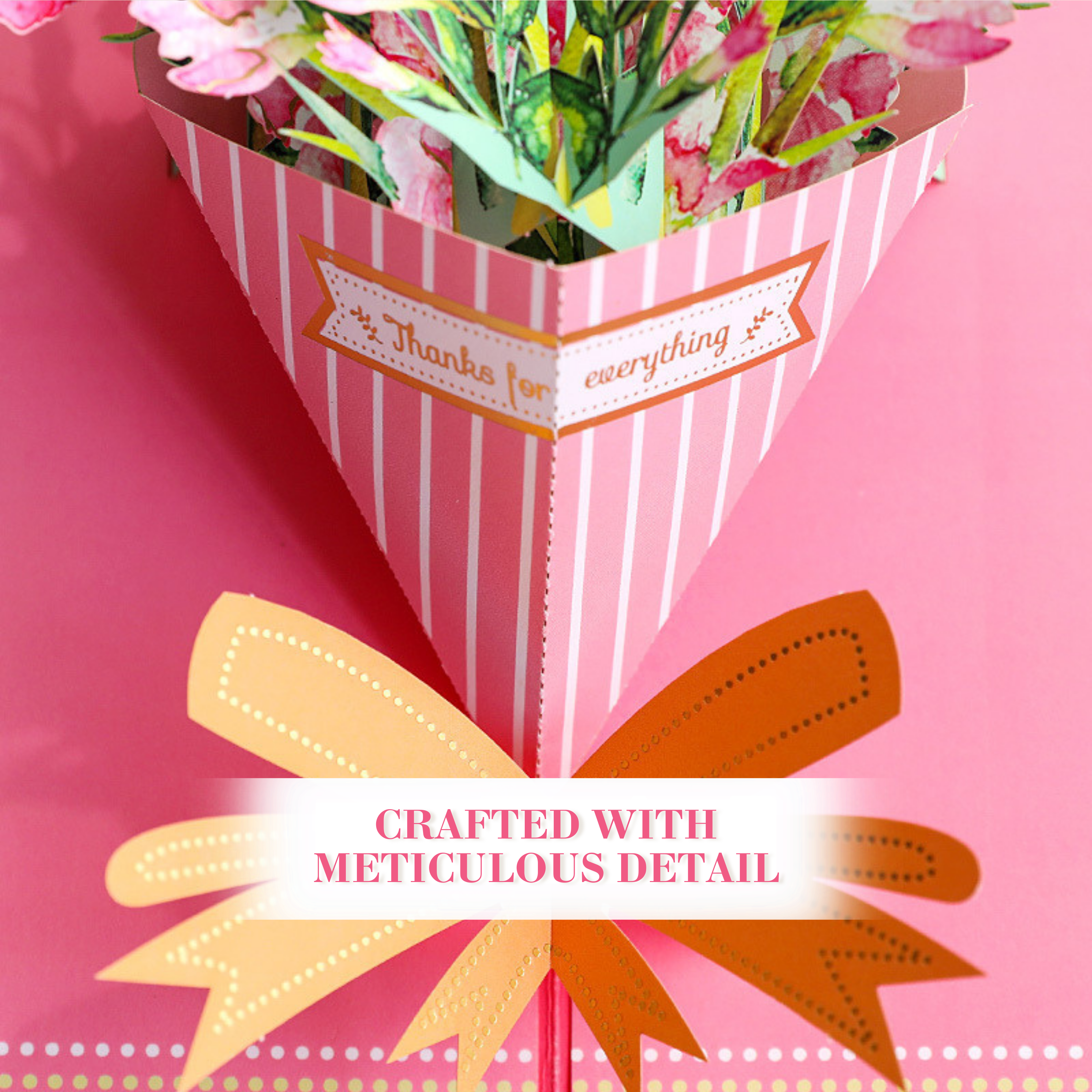 3D Pop-Up Flower Bouquet Card – Intricate Laser-cut Nuoerp