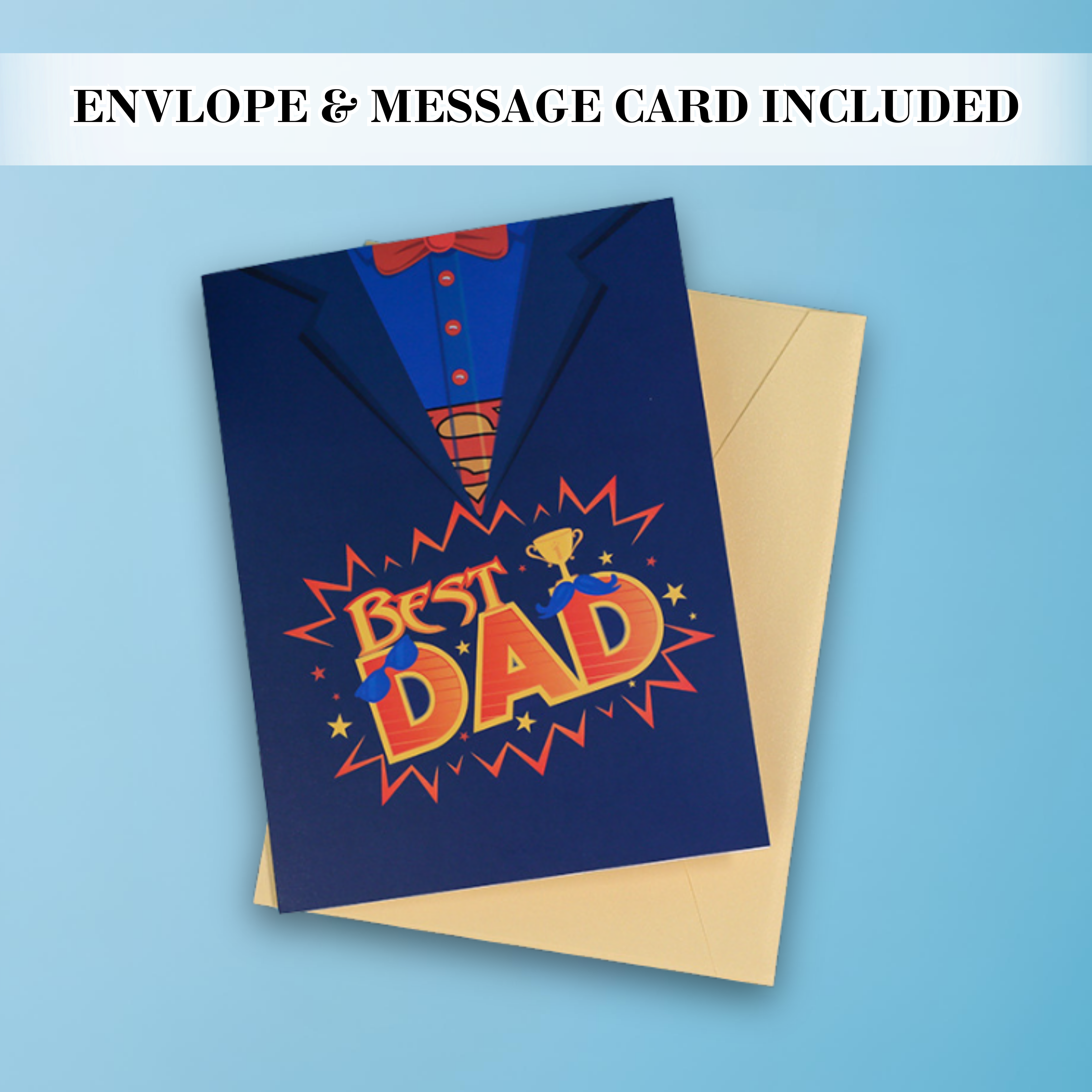 NUOERP 3D Pop-Up Father’s Day Card – Laser-Cut ‘Best Dad’ Design, Greeting Card with Envelope & Message Insert – Unique Fathers Day Pop Up Card, 3D Card Gift for Dad from Son or Daughter Nuoerp