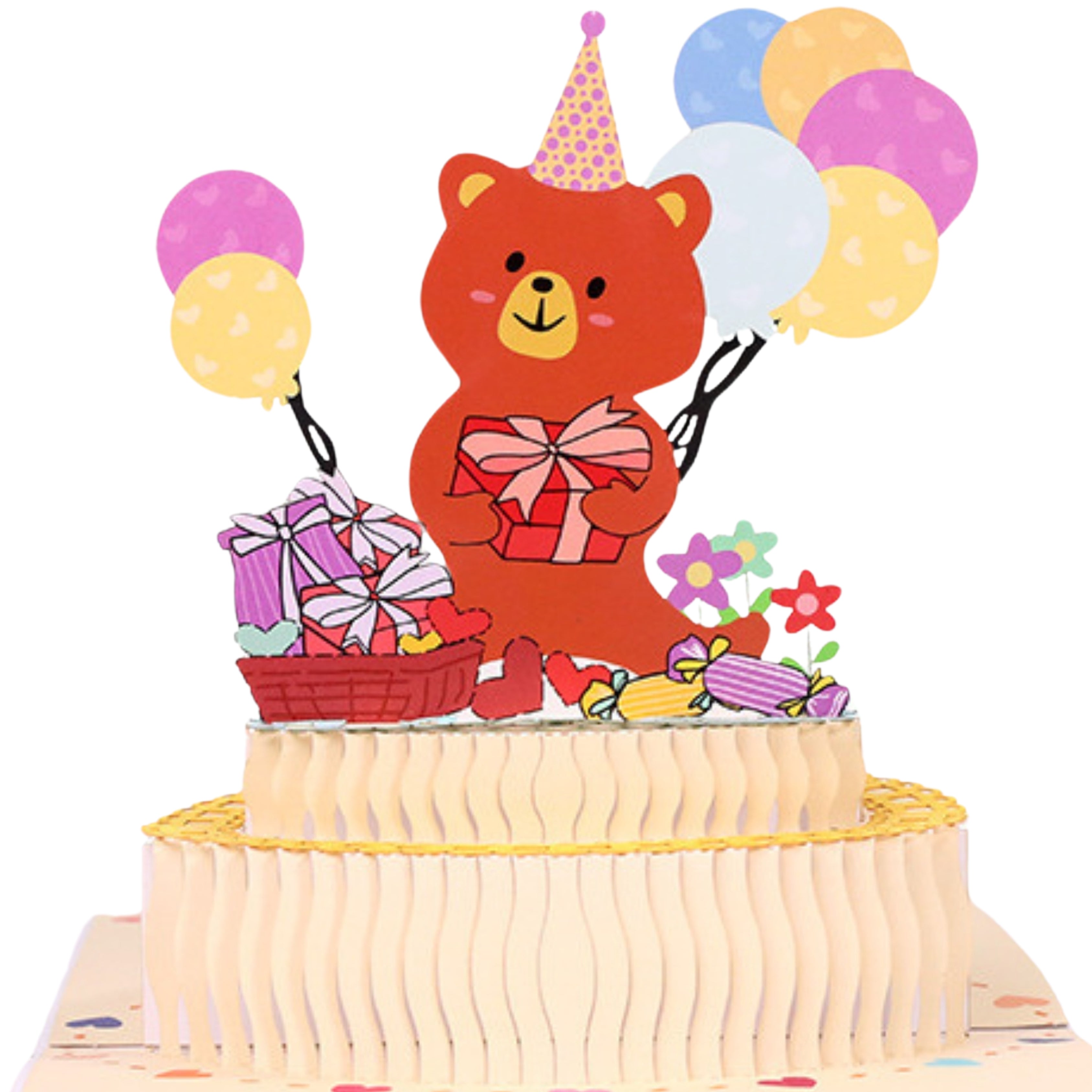 NUOERP INC 3D Pop-Up Birthday Card – Intricate Laser-cut ‘Birthday Cake’ Design, All Age Gift Card for Birthday Celebration – Includes Envelope & Greeting Insert for Personal Message Nuoerp