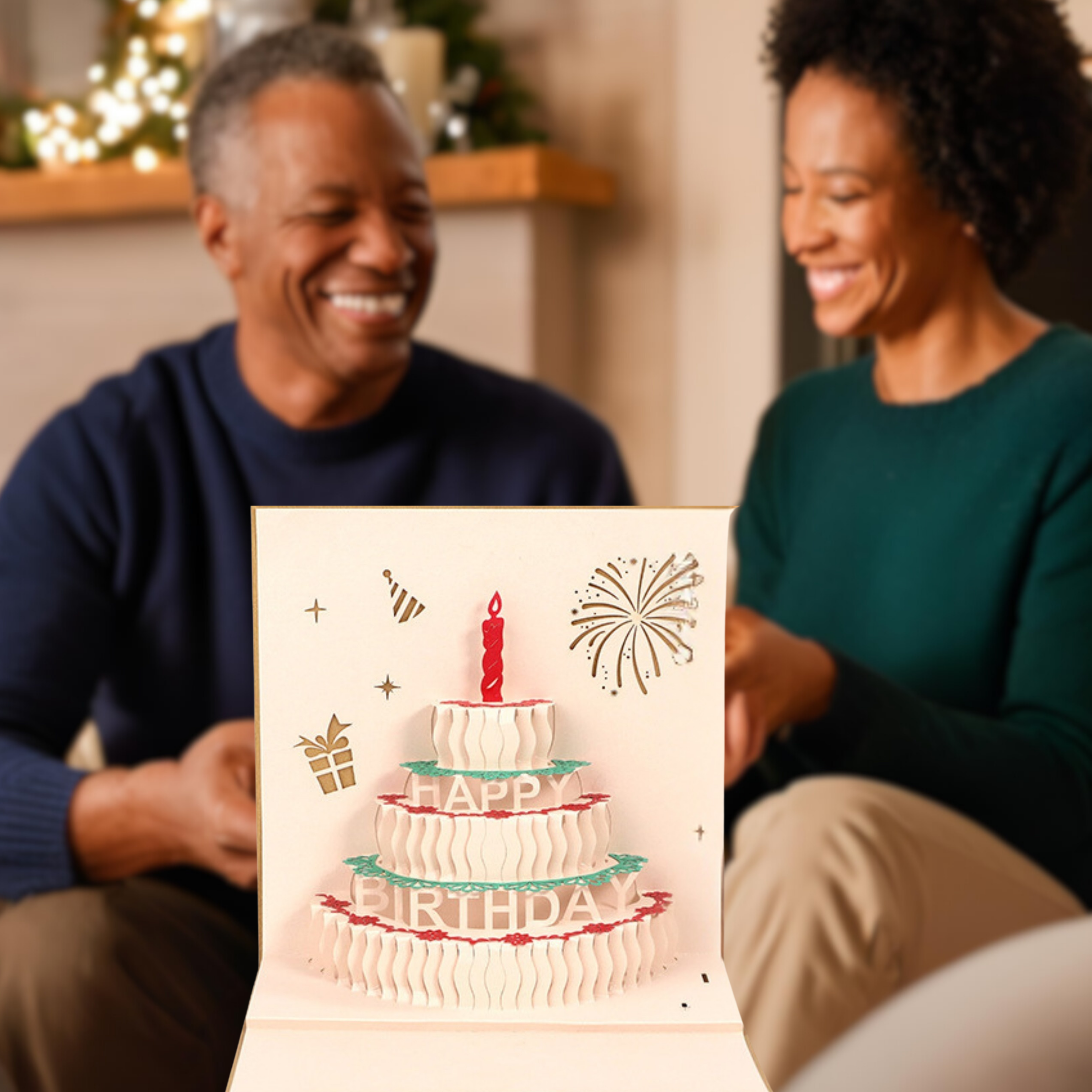 3D Pop-Up Birthday Card – Intricate Laser-cut Clear Acrylic Birthday Cake Design Nuoerp
