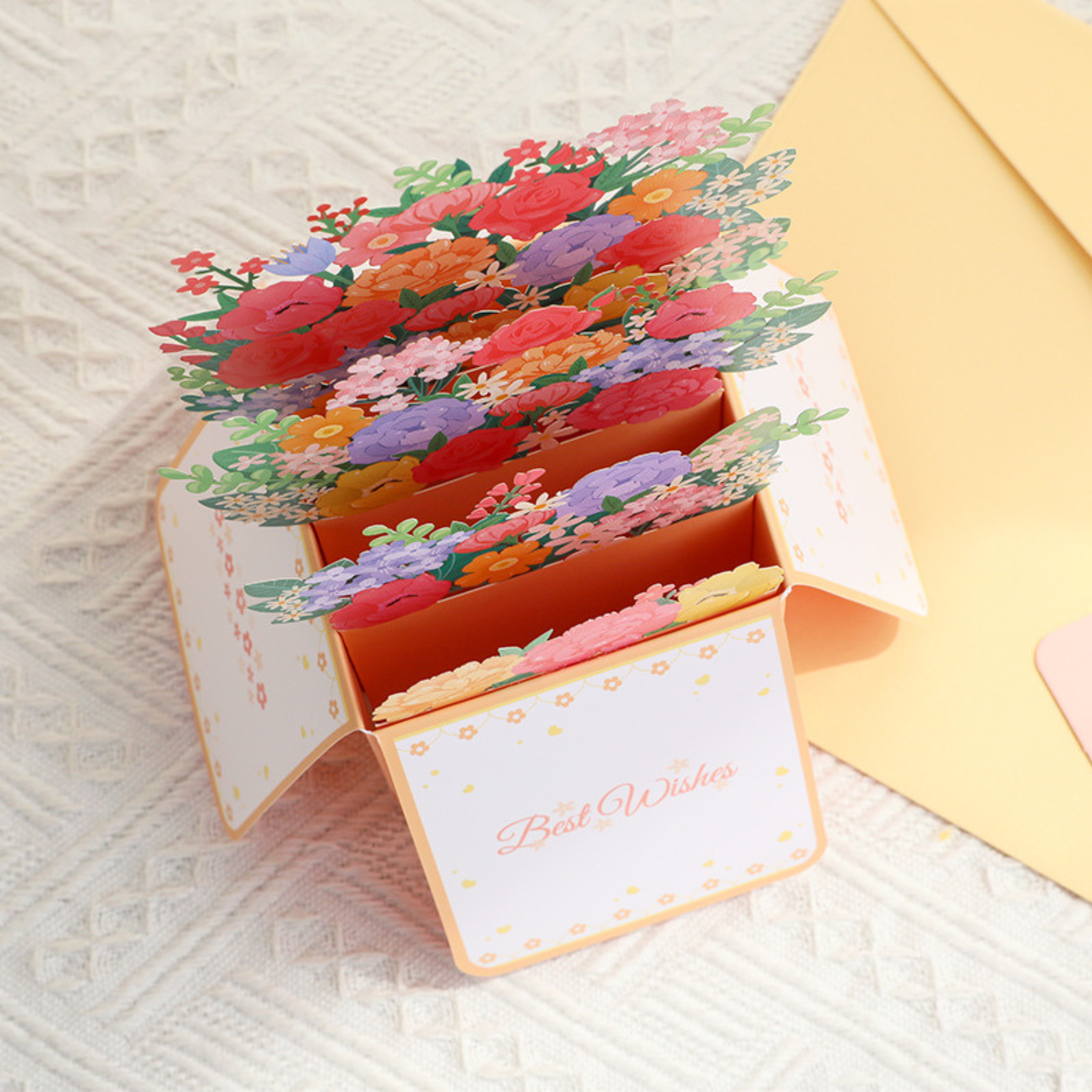 3D Pop-Up Flower Bouquet Gift Box Card – Intricate Laser-cut ‘Floral Arrangement’ Design Nuoerp
