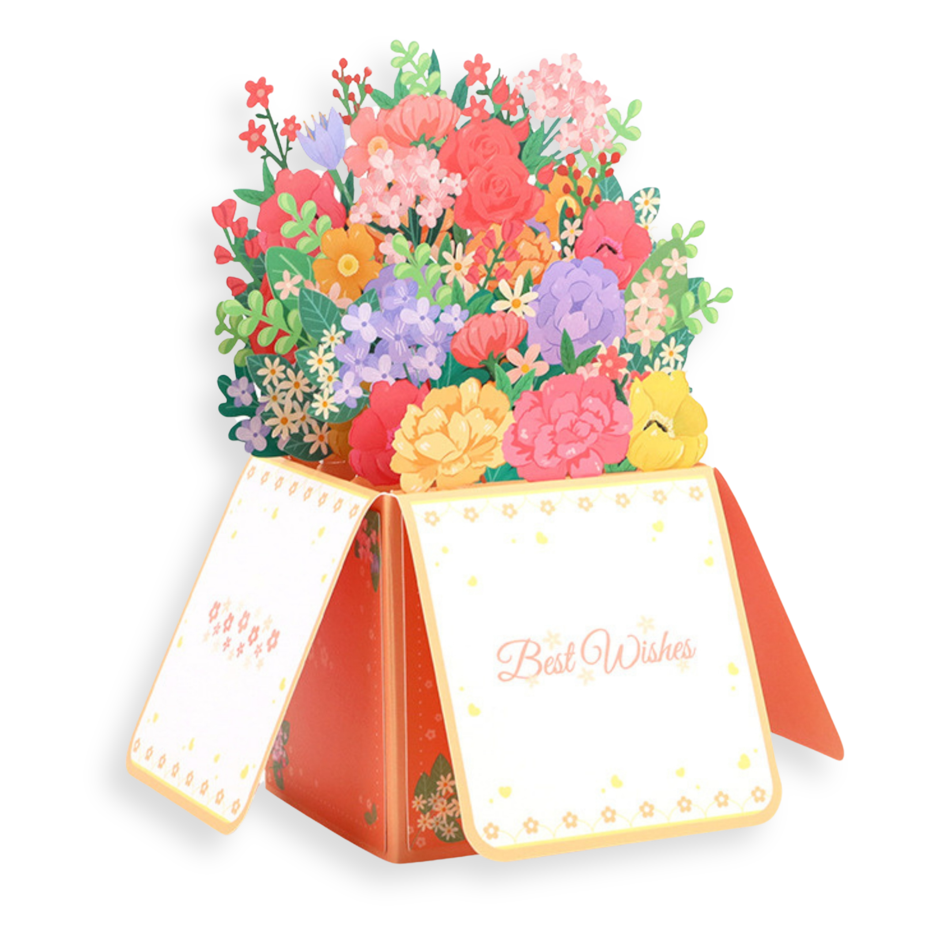 3D Pop-Up Flower Bouquet Gift Box Card – Intricate Laser-cut ‘Floral Arrangement’ Design Nuoerp