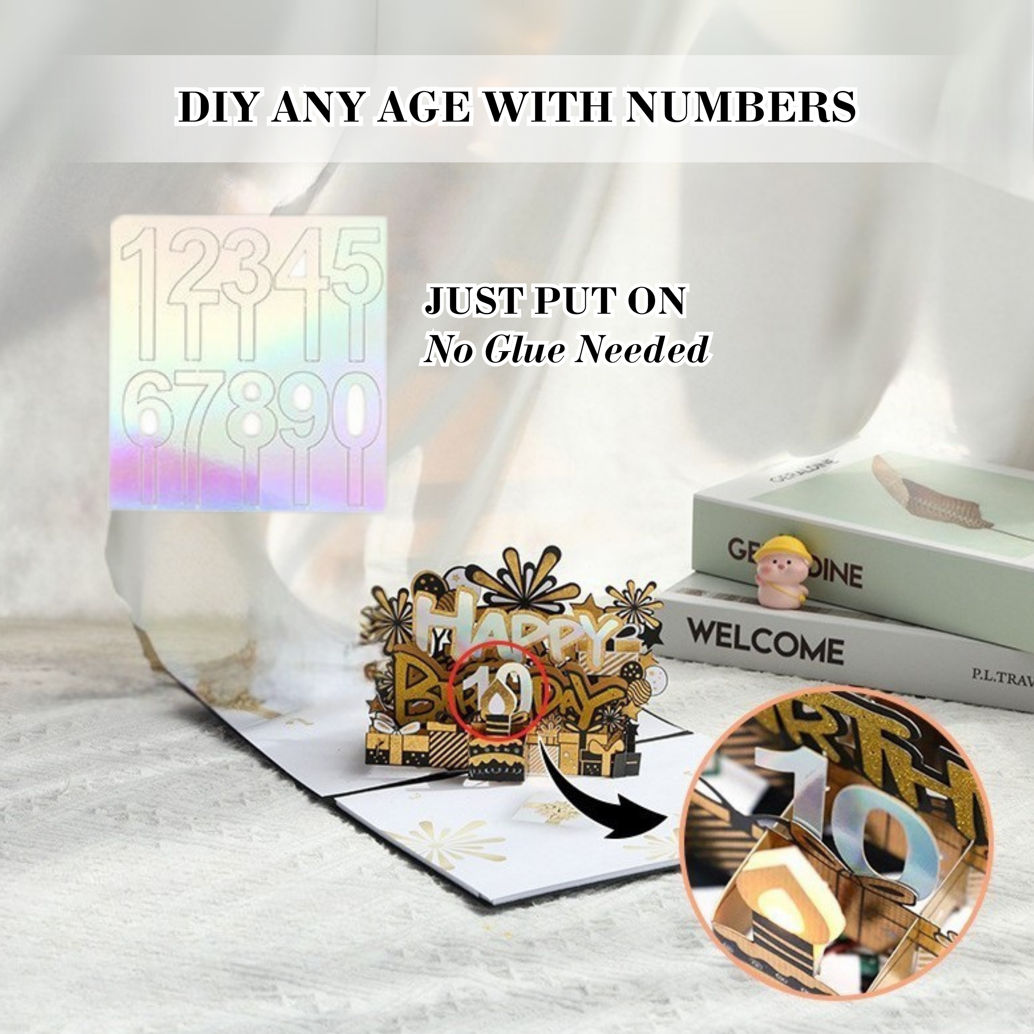NUOERP INC 3D Pop-Up Birthday Card with Customizable Voice Recording Nuoerp
