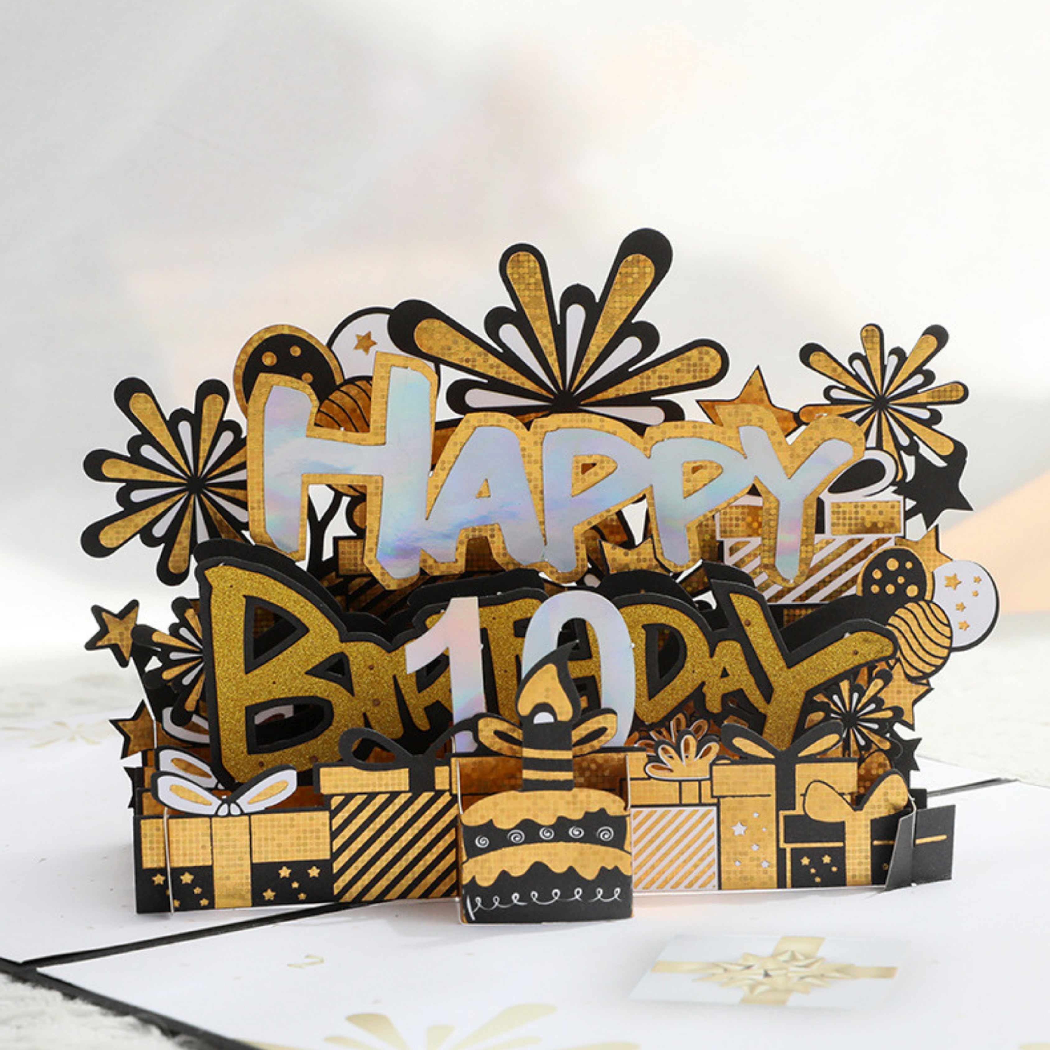 NUOERP INC 3D Pop-Up Birthday Card with Customizable Voice Recording Nuoerp