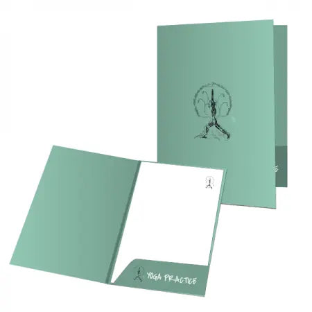 Business advertisement promotion paper file folder with pocket and business slot Film Lamination 4c+4c CMYK Pantone