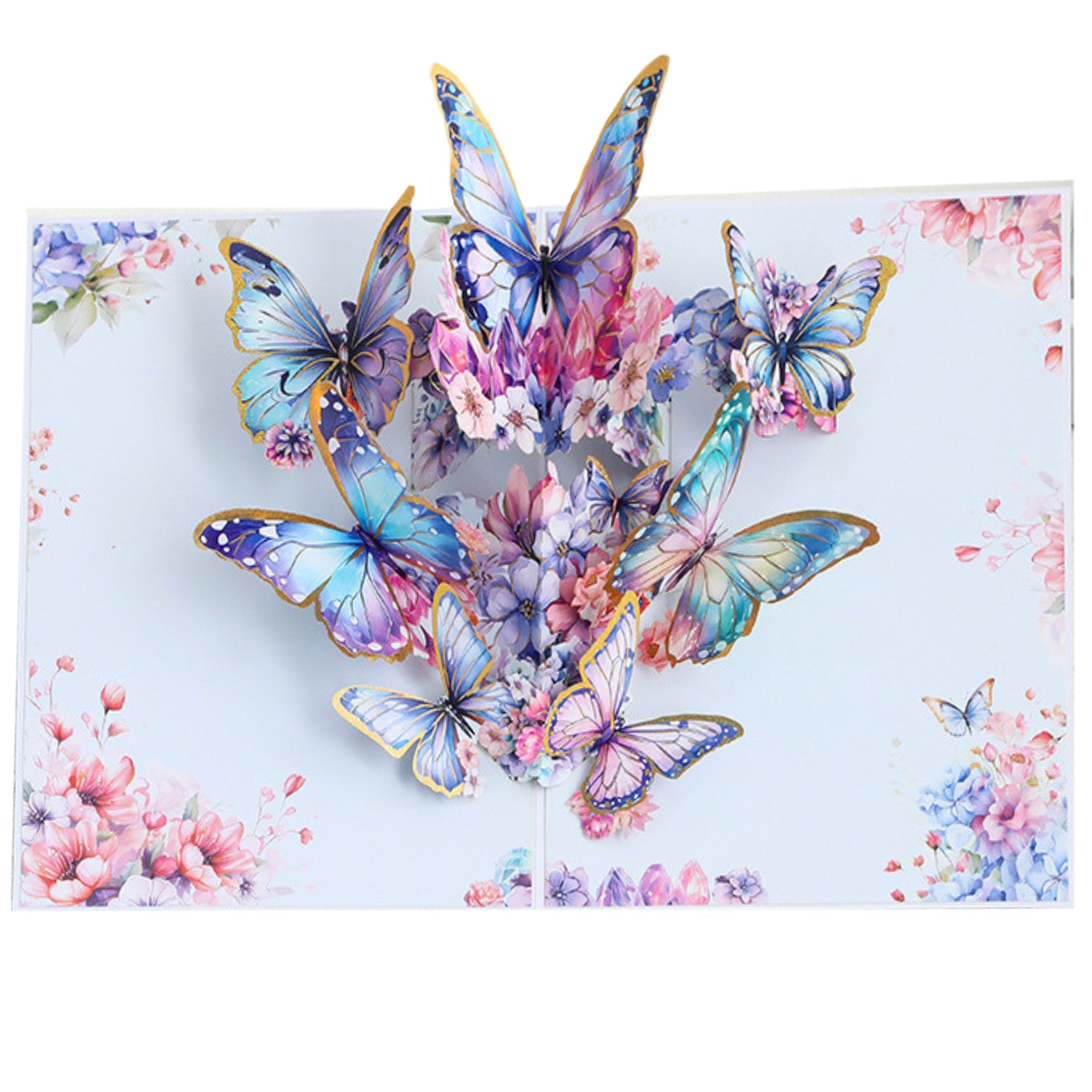 NUOERP 3D Pop-Up Butterflies Card – Unique Gift Card with Intricate Laser-Cut ‘Butterflies’ Design – Butterfly Pop Up Card with Floral Accents – 3D Butterfly Cards Fly Out for Birthday, Wedding & More Nuoerp