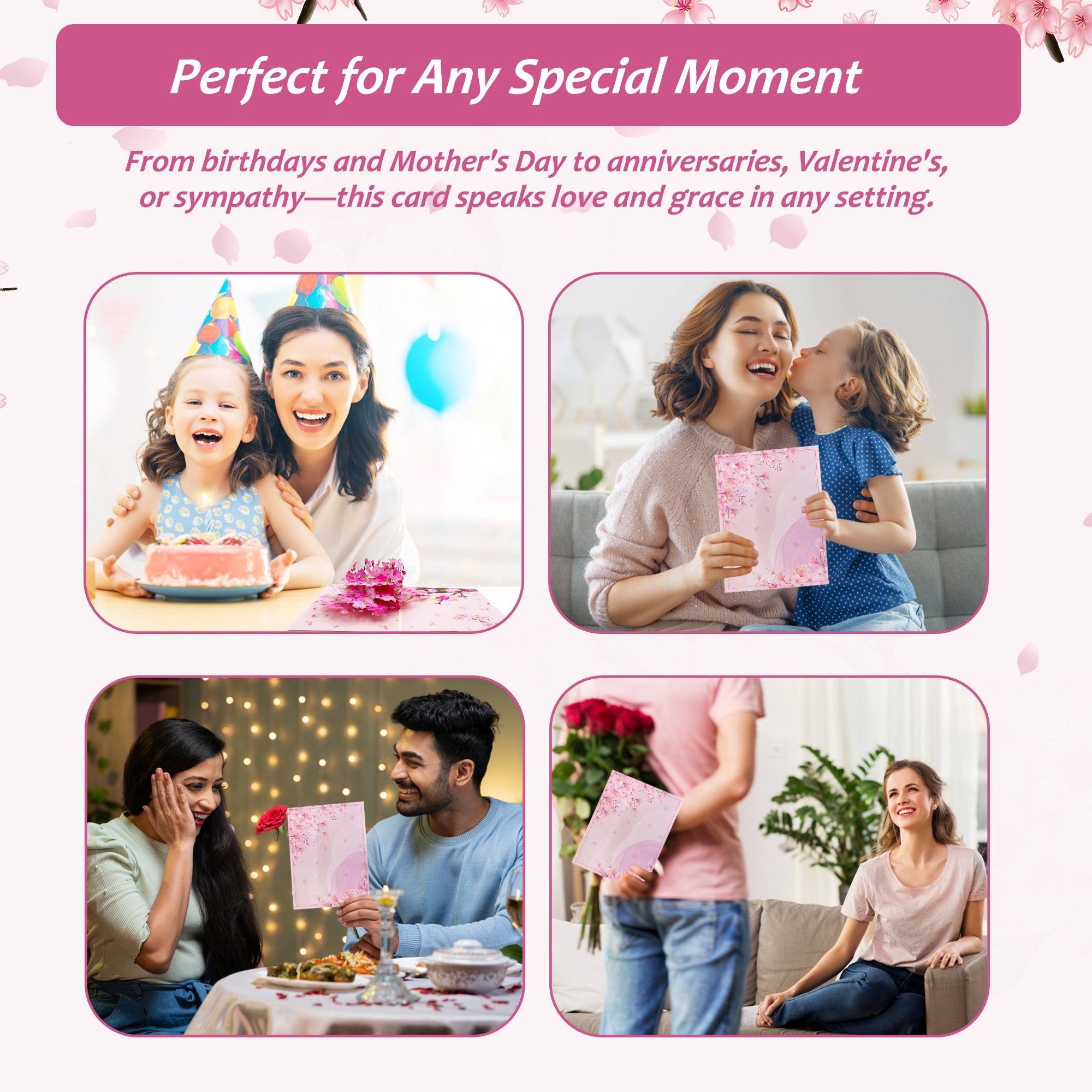 3D Sakura Cherry Blossom Pop-Up – Intricate Laser-Cut Design with Envelope – All Occasion Greeting for Birthday, Anniversary, Thank You – Elegant Spring Keepsake Gift by NUOERP Nuoerp