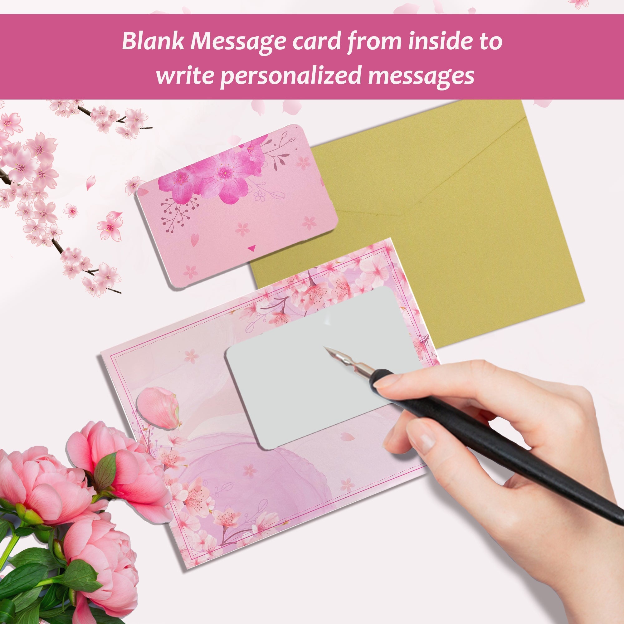 3D Sakura Cherry Blossom Pop-Up – Intricate Laser-Cut Design with Envelope – All Occasion Greeting for Birthday, Anniversary, Thank You – Elegant Spring Keepsake Gift by NUOERP Nuoerp