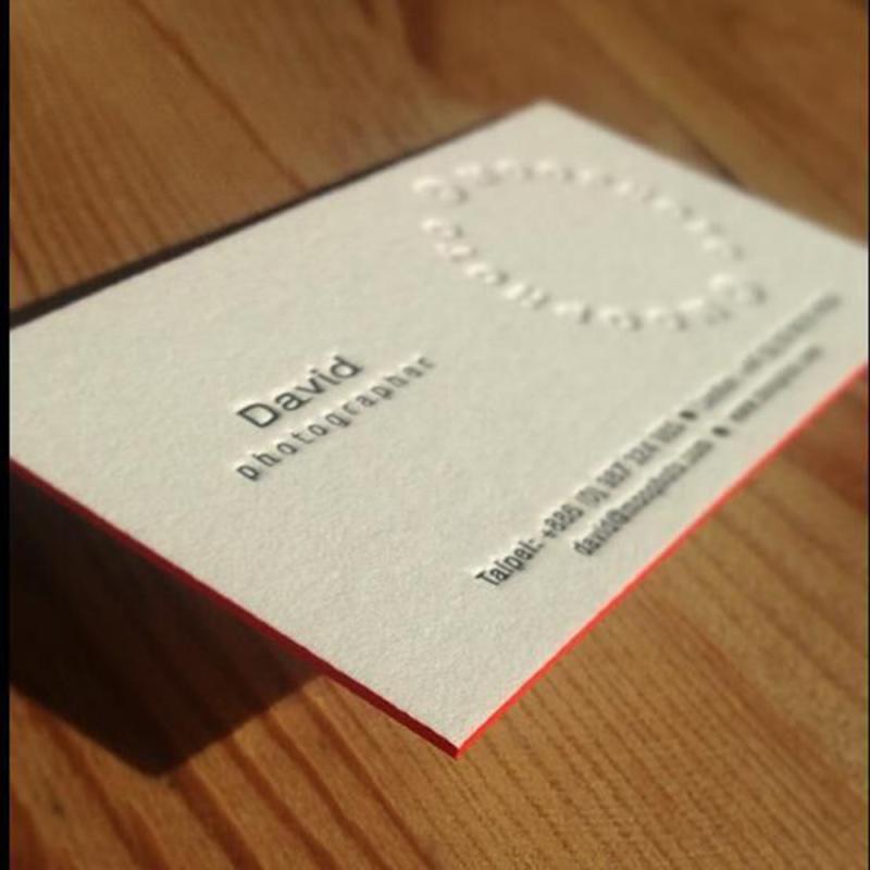 Letterpress/Embossing Color Edge Paper Business Card Printing