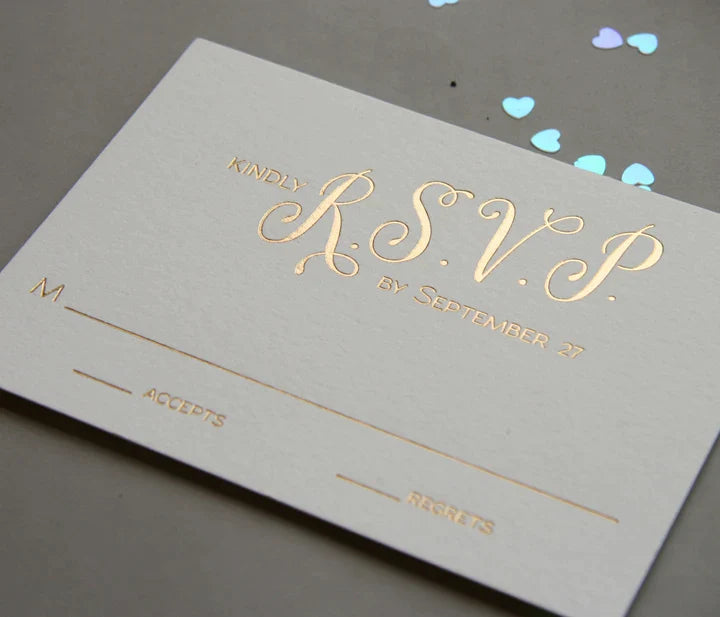 Full printing design wedding Invitations announcements custom gold wedding cards