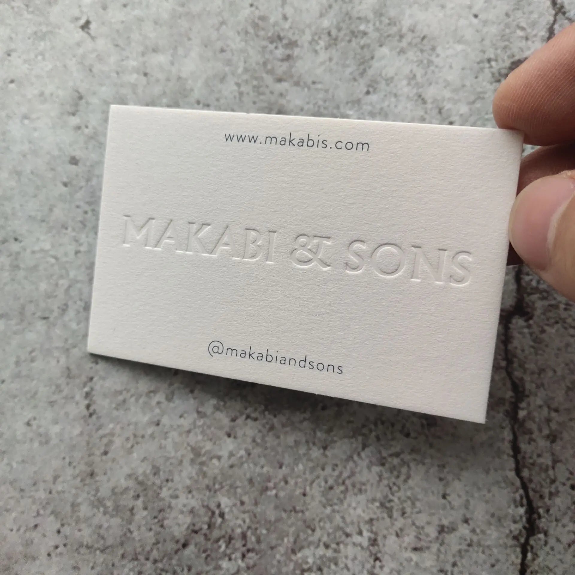 White cotton paper printing letterpress business cards, gold foil business card