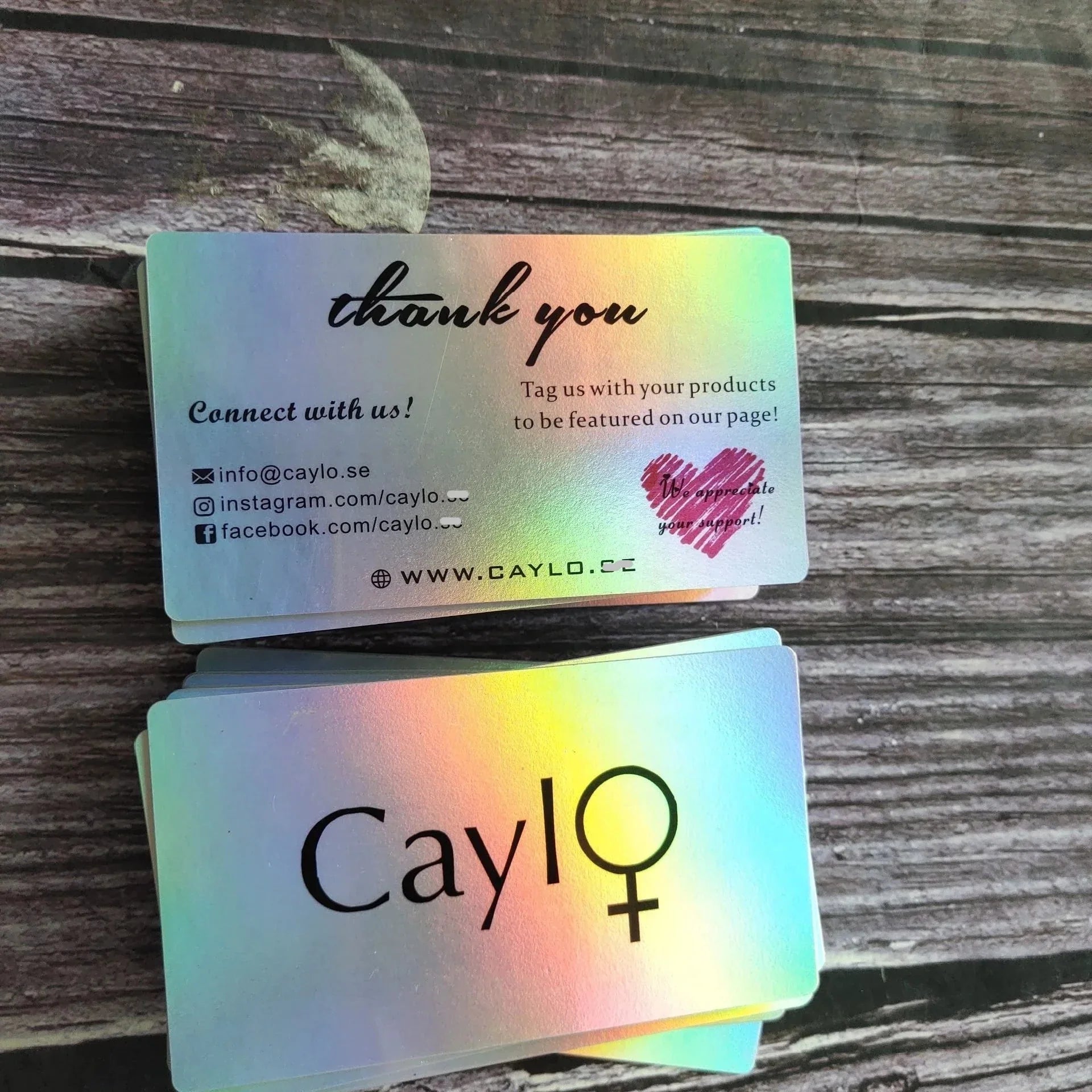 iridescent Effect Metallic Ink Plastic Cards Shining Holographic PVC Business Card