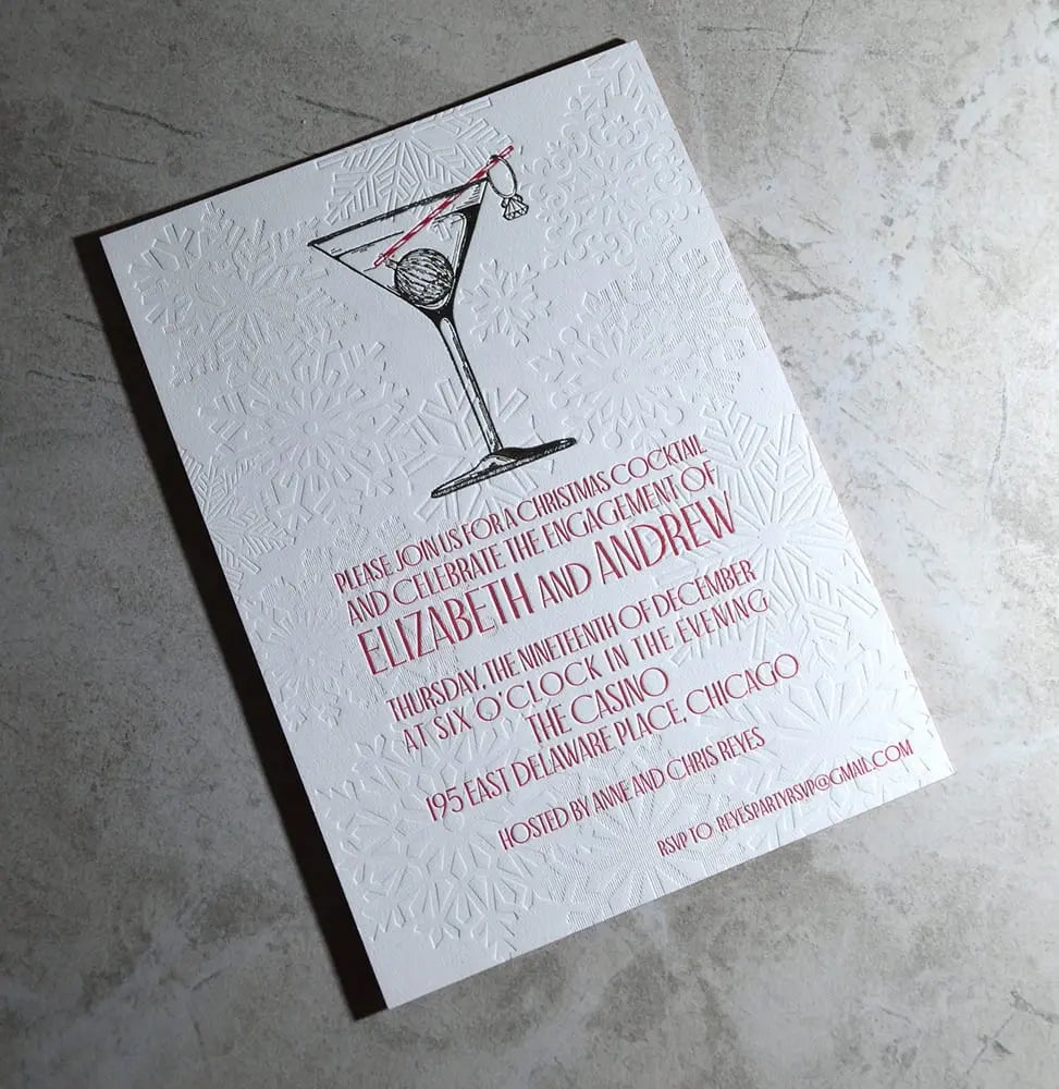 Luxury Classic debossed card Letterpress Wedding Invitation card