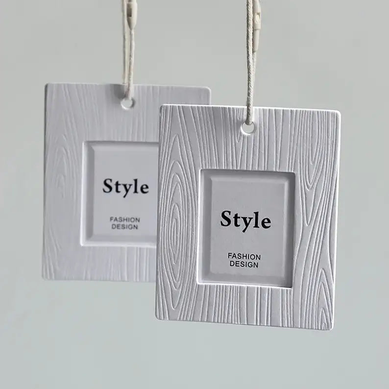 Custom White Double Hang Tags Paper Tags For Clothing With Logo - Personalized Tags